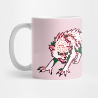 Pixel Werewolf (Red, White, and Green) Mug